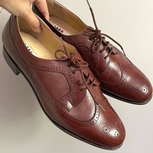 Vintage Brown Leather Wingtip Brogues Oxford Shoes - 11, made in Brazil 🇧🇷